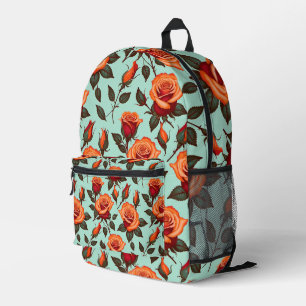 Lebendige orange und rote Rosen Bedruckter Rucksack