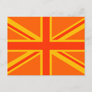 Lebendige orange Union Jack britische Flagge Swag Postkarte
