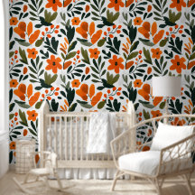 Lebendige orangefarbene Blumen Frühlingsblumenmust