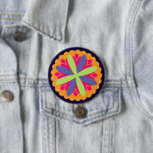 Lebendige orangefarbene Blumenformen Button (Beispiel)