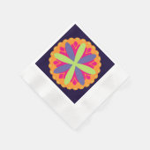 Lebendige orangefarbene Blumenformen Serviette (Ecke)