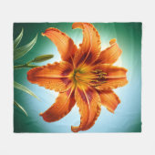 Lebendige Orangefarbene Lilienblüte Fleecedecke (Vorderseite (Horizontal))