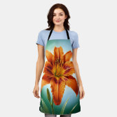 Lebendige Orangefarbene Lilienblüte Schürze (Getragen)