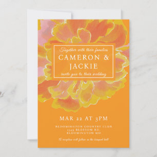 Lebendige Orangefarbene Ringelblumen-Hochzeitseinl Einladung