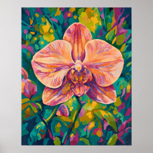 Lebendige Orchideen-Blumen-Farbige Wandkunst Poster