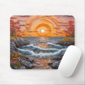 Lebendige Ozeansonnenlandschaft Mousepad (Mit Mouse)