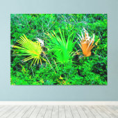 Lebendige Palmwedel Leinwanddruck (Insitu (Holzboden))