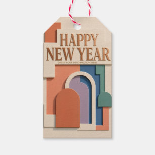 Lebendige Papier-Silvester-Grüße Geschenkanhänger