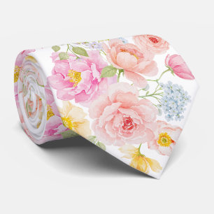 Lebendige Pastell-Blumen Krawatte