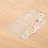 Lebendige Pastell-Blumenbogen-Konfirmation Acryleinladungen (Ablage )