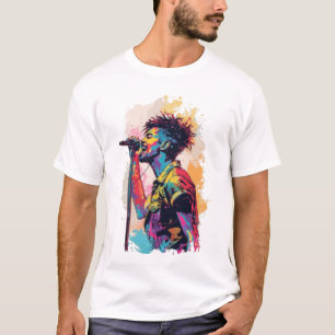 Lebendige Pastell-Pop-Art-Sänger-Grafik - Bunt R T-Shirt