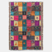 Lebendige Patchworkdecke mit klassischen Blumenmus Decke (Vorderseite Vertikal)