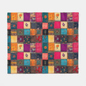 Lebendige Patchworkdecke mit klassischen Blumenmus Fleecedecke (Vorderseite (Horizontal))