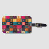 Lebendige Patchworkdecke mit klassischen Blumenmus Gepäckanhänger (Vorderseite (Horizontal))