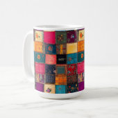 Lebendige Patchworkdecke mit klassischen Blumenmus Kaffeetasse (Vorderseite Links)