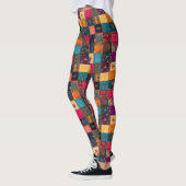 Lebendige Patchworkdecke mit klassischen Blumenmus Leggings (Links)