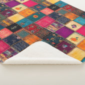 Lebendige Patchworkdecke mit klassischen Blumenmus Sherpadecke (3/4)