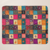 Lebendige Patchworkdecke mit klassischen Blumenmus Sherpadecke (Vorderseite (Horizontal))