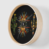 Lebendige Pattern Cactus Southwestern Clock Uhr (Winkel)