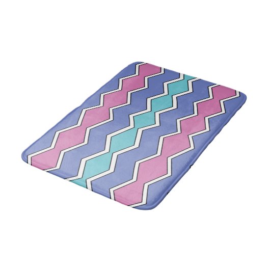 Lebendige Peaks ZigZag Badematte (Schrägansicht)