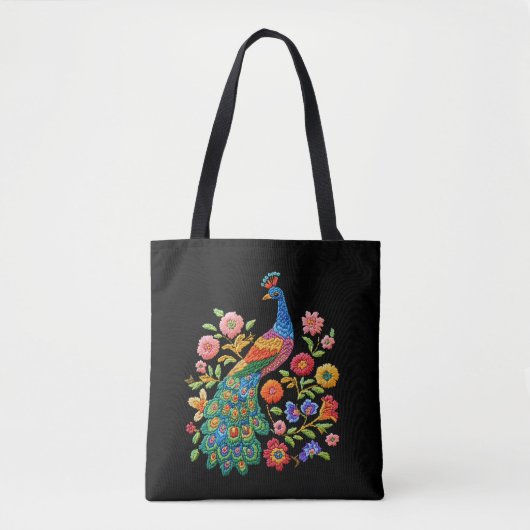 Lebendige Pfau-Tasche Tasche (Vorderseite)