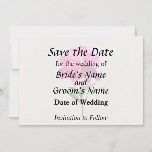 Lebendige Pfingstrose Save The Date (Vorderseite)