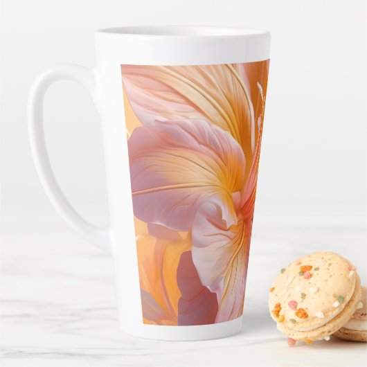 Lebendige Pfirsich-Hibiskus-Blume Milchtasse (Beispiel)
