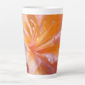Lebendige Pfirsich-Hibiskus-Blume Milchtasse (Vorderseite)