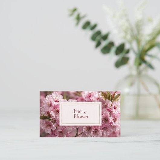 Lebendige Pink Cherry Blossom Bokeh Visitenkarte (Stehend Vorderseite)