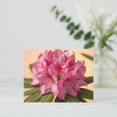 Lebendige Pink Rhododendron-Blüte Postkarte (Stehend Vorderseite)