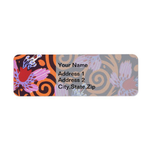 Lebendige Pink- und Orange-Wirbel-Art-Deco-Blume