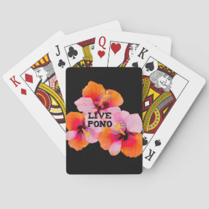 Lebendige Pono Hibiskusblüte Hawaii Spielkarten