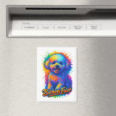 Lebendige Pop-Art-Bichon Frisé Magnet (In Situ (Geschirrspüler))