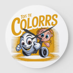 Lebendige Pop-Art-Cartoon-Wanduhr Große Wanduhr
