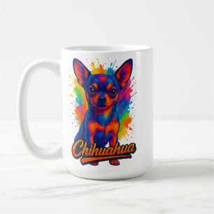 Lebendige Pop-Art-Chihuahua-Illustration Kaffeetasse