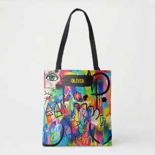 Lebendige Pop-Art-Grafffiti-Abstrakt-Persönlich Tasche