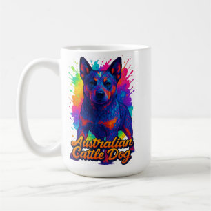 Lebendige Pop-Art-Illustration des Australian Catt Kaffeetasse