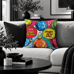 Lebendige Pop-Art-Weihnachtskugeln Dekoratives Kis Kissen