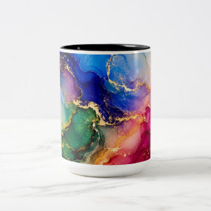 Lebendige Posterfarbe Kunst Abstract Paint Splash Zweifarbige Tasse