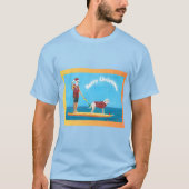 Lebendige Print-Erwachsene blaues Weihnachtshemd T-Shirt (Vorderseite)