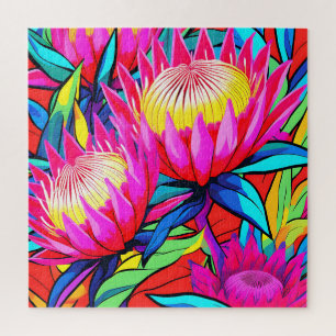Lebendige Protea-Pop-Art Puzzle
