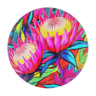 Lebendige Protea-Pop-Art Schneidebrett