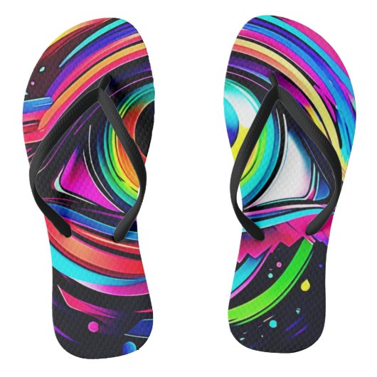Lebendige psychedelische Augen-Kunst Badesandalen (Fußbett)