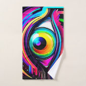 Lebendige psychedelische Augen-Kunst Badhandtuch Set (Handtuch)