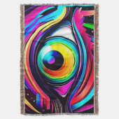 Lebendige psychedelische Augen-Kunst Decke (Vorderseite Vertikal)