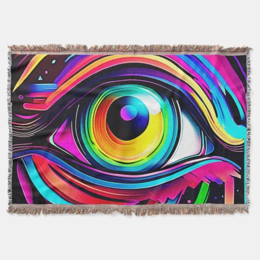 Lebendige psychedelische Augen-Kunst Decke (Vorderseite)