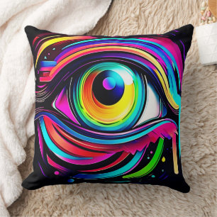 Lebendige psychedelische Augen-Kunst Kissen