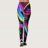 Lebendige psychedelische Augen-Kunst Leggings (Rückseite)
