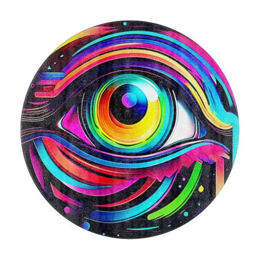 Lebendige psychedelische Augen-Kunst Schneidebrett (Vorderseite)