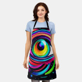Lebendige psychedelische Augen-Kunst Schürze (Getragen)